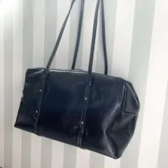 zara 大容量　肩掛け　バッグ　黒　フェイクレザー 合成皮革　ブラック　y2k