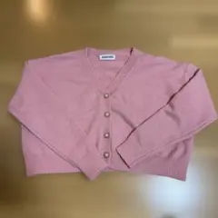 SHEIN 無地柄 ドロップショルダー クロップカーディガン