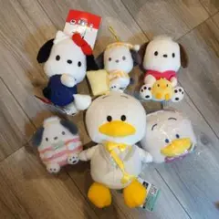 サンリオ　あひるのペックル　ポチャッコ kittyコラボ ぬいぐるみポーチまとめ