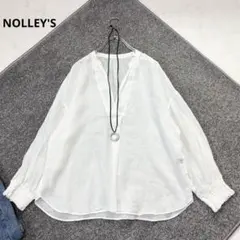NOLLEY'Sノーリーズ＊ラミースキッパーブラウス　ホワイト　M リネンのサムネイル