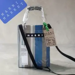 マルニ MARNI ストライプ ショルダーバッグ グリーンブルー サコッシュ