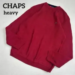CHAPS ヘリンボーンハイゲージコットンニット L/G レッドのサムネイル