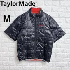 新品未使用タグ付き　テーラーメイド 冬用 総柄ダウンジャケット ゴルフウェア テーラーメイド ダウンジャケット 黒×ダークネイビー ストレッチ