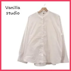 Vanilla studio 白ブラウス スタンドカラー 長袖 大きいサイズ4L