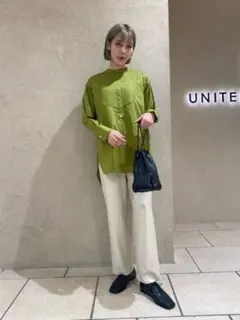 BEAUTY&YOUTH コットンバンドカラーキルティング シャツ