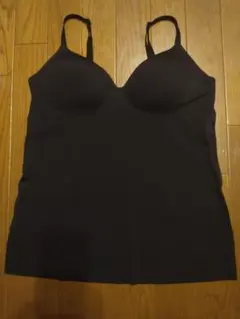 ★未使用★ユニクロ エアリズム シームレス Ｖネックブラキャミソール【黒／ＸＬ】