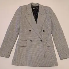 ZARA チェック柄 テーラードジャケット XS