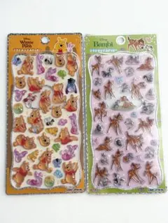 プチドロップステッカー ディズニー プーさん バンビ 2枚セット