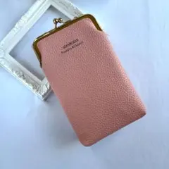 【新品】スマホショルダー・ポーチ バッグ 財布 斜め掛け 2WAY ライトピンク