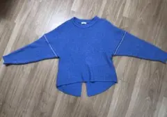 レディース ニット ブルー アースミュージックエコロジー