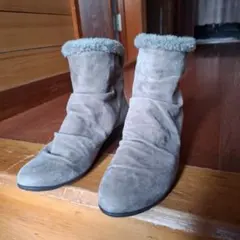 ファー付きスエードショートブーツ