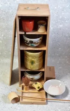 茶道具 短冊箱 茶器セット 野点 抹茶　昭和レトロ 茶道具 短冊箱 茶器セット 野点 抹茶 昭和レトロ