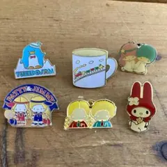 【平成レトロ】サンリオ ピンバッジセット パティ&ジミー,マイメロ,キキララ
