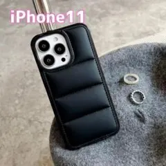 iPhone11 ケース　黒 ダウンジャケット スマホケース　iphone