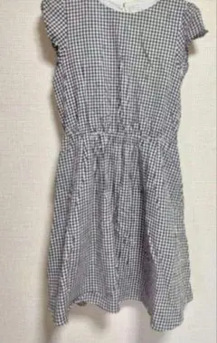 アースミュージック&エコロジー ワンピース ギンガムチェック 白×黒