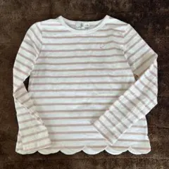 未使用　組曲　ボーダー長袖 Tシャツ 130 キラキラ　ピンクのサムネイル