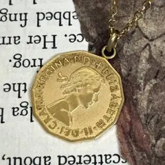 ヴィンテージ コイン ネックレス 1959年 エリザベス2世 イギリス ゴールド