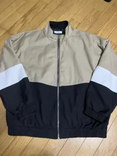 WEGO ジャケット L ベージュ/黒/白　ブルゾン　アウター　オーバーサイズのサムネイル