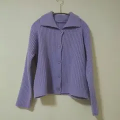 ポロネックボダン付きカーディガン