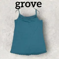 grove キャミソール レースフリル ビーズ付き (M) ブルー グリーン系のサムネイル