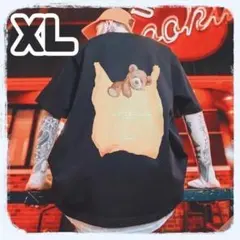 オーバーサイズ　tシャツ　ビッグシルエット　プリント　ストリート　黒　XL　韓国
