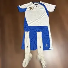 ✨《KELME》半袖ゲームウェア3点セット✨Lサイズ✨ホワイト　ブルー使用感あり