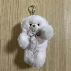 くま ぬいぐるみ キーホルダー ホワイト