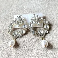 お値下げOK　クリスタル　ピアス　結婚式　小物　ウェディング 美品　試着のみ