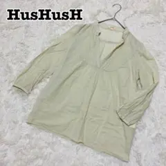 HusHusH トップス スキッパーシャツ シアー 七分袖 M【317】