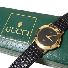 GUCCI グッチ 3000J 腕時計 クォーツ ブラック文字盤 ゴールドのサムネイル