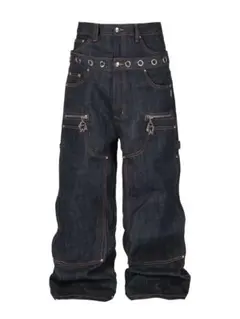 正規店購入 THEWET ダークデニム ワイドレッグパンツ