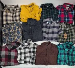 USA輸入古着 ネルシャツ Mサイズ 28枚 まとめ売り チェック 無地