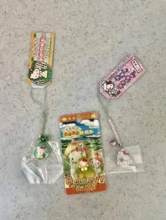 ご当地ハローキティ 3個まとめ売り淡路限定、博多限定、富山限定　ストラップ根付