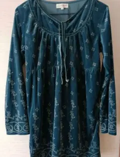 Pine miki 花柄刺繍 長袖チュニック