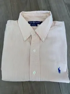 90' ラルフローレン　シャツ　L 半袖　BLAKE オレンジ