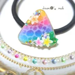 レジンヘアゴム プルメリアブルームレインボー - メルカリ