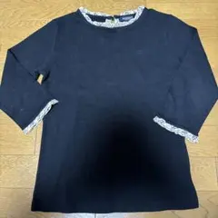 バーバリー　Burberry ブラック フリル付き七分袖カットソー