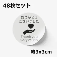 【48枚セット｜約3x3cm｜手作り品】サンキュー ありがとうシール #027