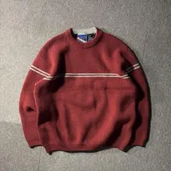 90s BURTON ウール100% ボーダー ニット セーター ヴィンテージ