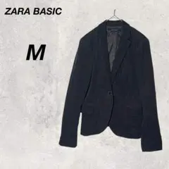 ザラベーシック　ジャケット　Ｍ　黒　コーデュロイ　テーラードジャケット　通勤