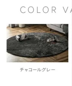 円形ラグ マイクロファイバー チャコールグレー　200×200