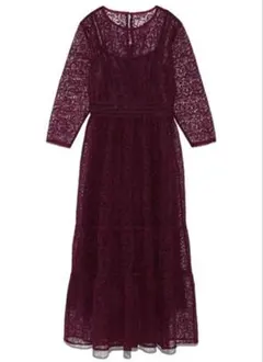 Lily Brown ワインレッド　レース　ワンピース