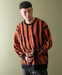 JOINT WORKS　MOHAIR MIX ZEBRA ニットプルオーバーのサムネイル