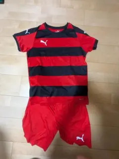 プーマ　サッカーウェア　上下セット　半袖　パンツ160 レッド　赤　ブラック