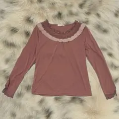 axes femme フリル付きトップス ピンク