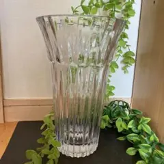 曽我ガラス クリスタルガラス 花瓶 ストライプ模様