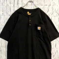 カーハート Carhartt ヘンリーネック ポケットTシャツ 黒 Mサイズ