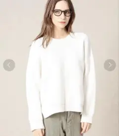 ユナイテッドアローズビューティーアンドユース　ローゲージ畦ニット　オフホワイト