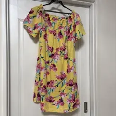 ee:some 花柄 半袖 ひざ丈ワンピース