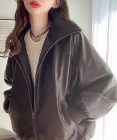 ☆匿名配送☆フェイクレザー オーバーサイズジャケットS